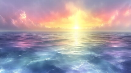 Obraz premium Serene Sunset Ocean Sky.