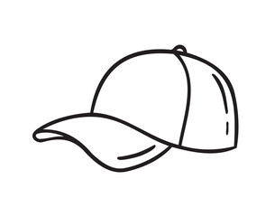 Sport cap doodle hand drawn icon. Outline drawing cap line clipart symbol