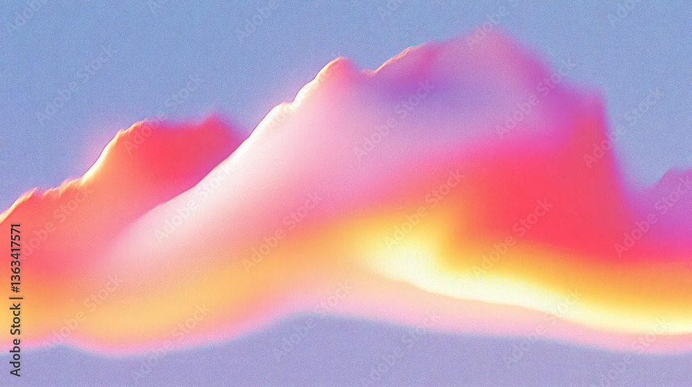 Poster gradient landscape features flowing hues with light and shadow