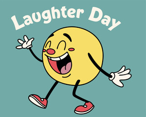 Celebrate Laughter Day with this fun cartoon smiley face illustration, perfect for spreading joy and positive energy.