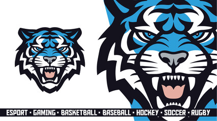 Fierce White Tiger Esports Logo - Customizable Mascot Design for Gaming & Sports Teams (EPS/AI)