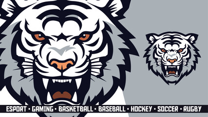 Tiger Mascot Vector Graphic - Bold E-Sport Team Identity for Hockey, Basketball & Soccer Clubs