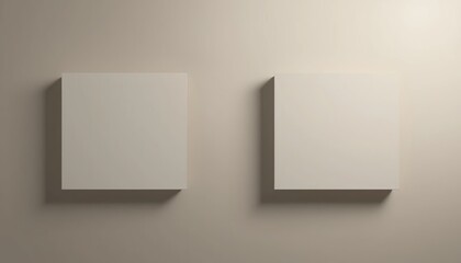 Artistic exhibition conceptual space displaying blank canvases in minimalist gallery setting for creative inspiration