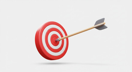 An arrow striking the bullseye, symbolizing success and achieving goals with a clean, minimalist design.