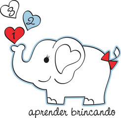 Cute Elephant with Numbers: Learn While Playing