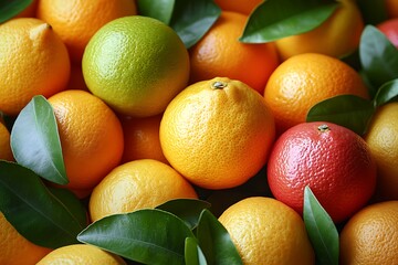 Fresh citrus fruits close-up