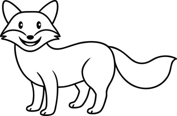 vector illustration of cartoon fox