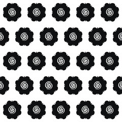 traditional borneo flower pattern tribal symbol black and white background