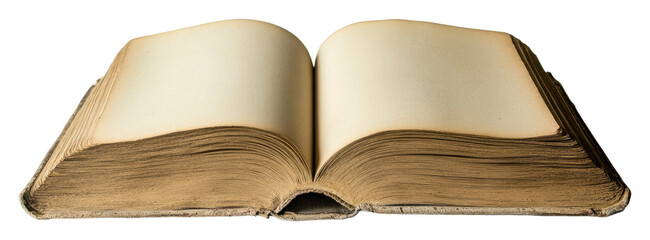 Exploring ancient knowledge library open book calm setting perspective isolated on transparent background
