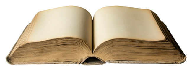 Exploring ancient knowledge library open book calm setting perspective isolated on transparent background
