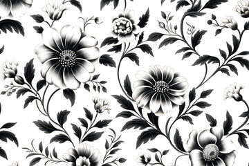 black and white floral background