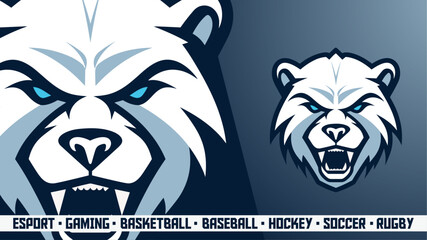 Glacier Bear Logo - Intimidating Polar Bear Design for Competitive Teams (Vector Graphic, Rugby, Esports)