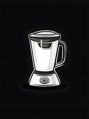 White blender on black background