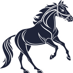 Runing Horse silhouette vector illustration with png