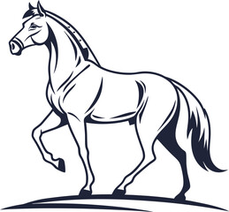 Horse Standing silhouette vector illustration with png