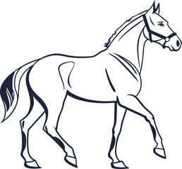 Horse silhouette vector illustration with png