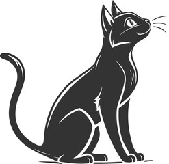 Black cat vector illustration with png