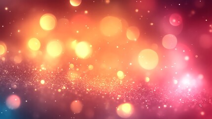 Festive bokeh lights with glitter, and dark.