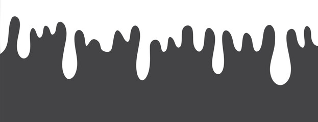 isolated milk and yogurt flowing drops. Liquid paint dripping. White melt drop or white cream leak drop splash background.