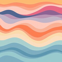  Retro-Inspired Abstract Horizontal Background with Colorful Waves