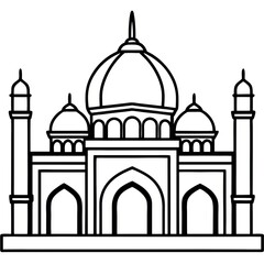 mosque line art illustration