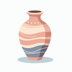 brown clay vase with abstract pattern