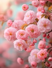 Obraz premium Beautiful Close-up of Pink Cherry Blossom Petals in Springtime