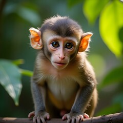 Monkey kid with jungle.