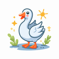 Goose vector illustration of a bird on a farm