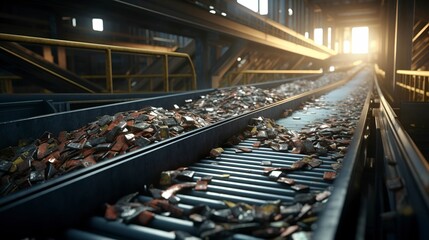 Conveyor belt sorting recycled materials
