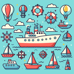 ship element logo template set bundle