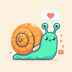 cartoon blue snail education book page element