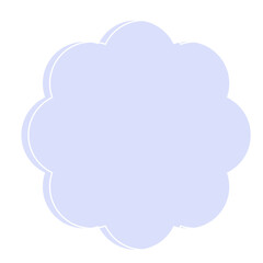 Graphic Baby Speech Bubble Soft Colored Backdrop Icon.   Pastel Childish Dreamy Symbol Silhouette. Drawn Simple Dialogue Conversation Text Box Empty Blank Template Shape. 