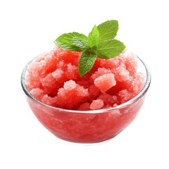 Vibrant Watermelon Granita in a Glass Bowl