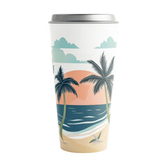 Obraz premium Beach Sunset Drink Cup - Tropical Vibes