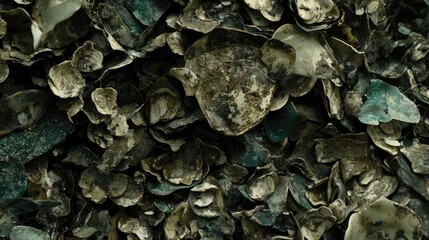 Crushed oyster shells, beach texture background, nature