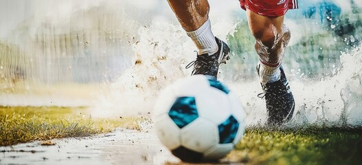 A colorful depiction of soccer action illustrating the energy and movement on the field.