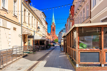 Architecture of the city center of Bydgoszcz at Brda river in Poland.