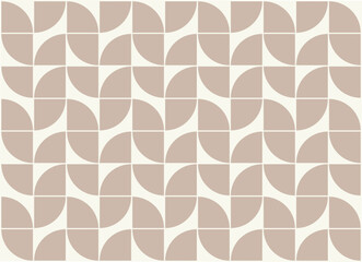 Seamless mid century modern geometric leaves pattern in beige and pastel pink. Graphical illustration for a unique wall decor, textiles and interior design.