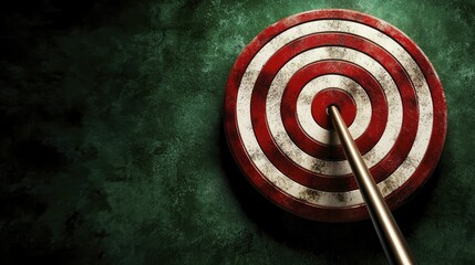 Create an illustration of focused financial goals captured in a target bullseye, using contrasting hues of red and green for emphasis.