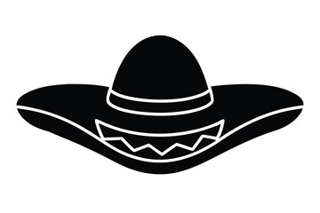 mariachi hat decorative wide brim hat vector icon