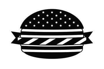 burger with stars and stripes wrapper vector icon.eps
