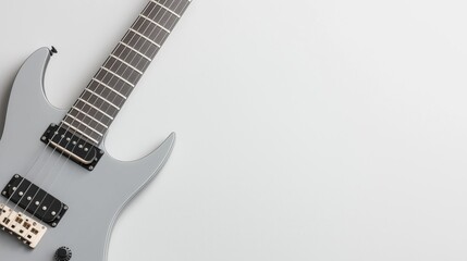 Electric guitar isolated on white background showcasing bright and clear details perfect for music lovers and creators