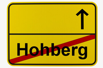 Illustration eines Ortsausgangsschildes von Hohberg in Baden-Württemberg	