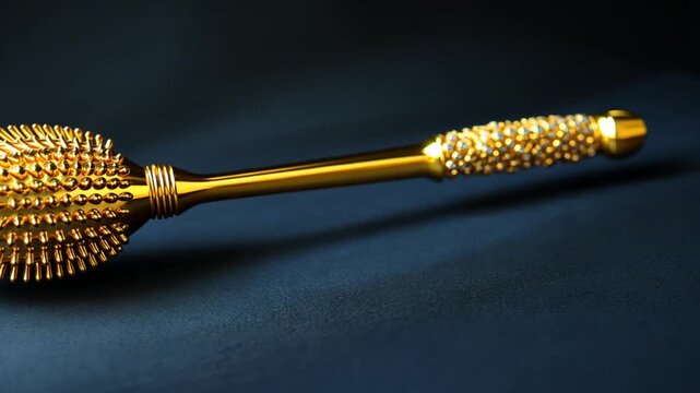 Golden massage tool on dark background