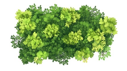 Fototapeta premium Detailed Top View Green Tree Canopy Vector Illustration for Natural Landscape Designs