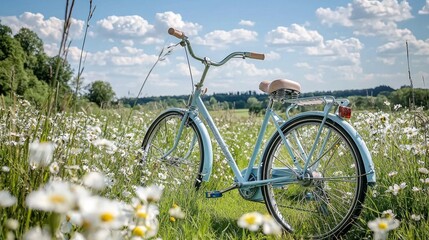Naklejka premium A Vintage Summer Journey Through a Blooming Meadow.