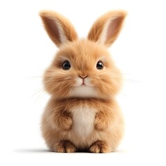 Obraz premium Adorable Fluffy Bunny Rabbit Sitting Cute Pet Animal Easter