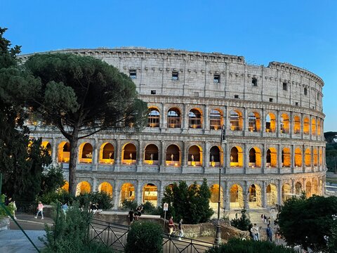 The majestic Colosseum in Rome, Italy, stands as a timeless icon of ancient Roman engineering and culture.