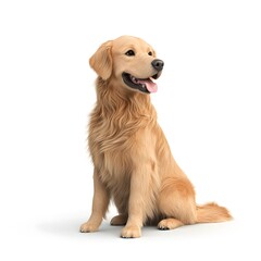 Obraz premium Adorable Golden Retriever Puppy Sitting Posing for Photo Studio Shot